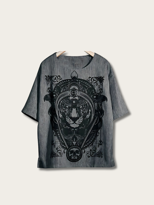 Fierce Tiger Printed Japanese T Shirt - Medium