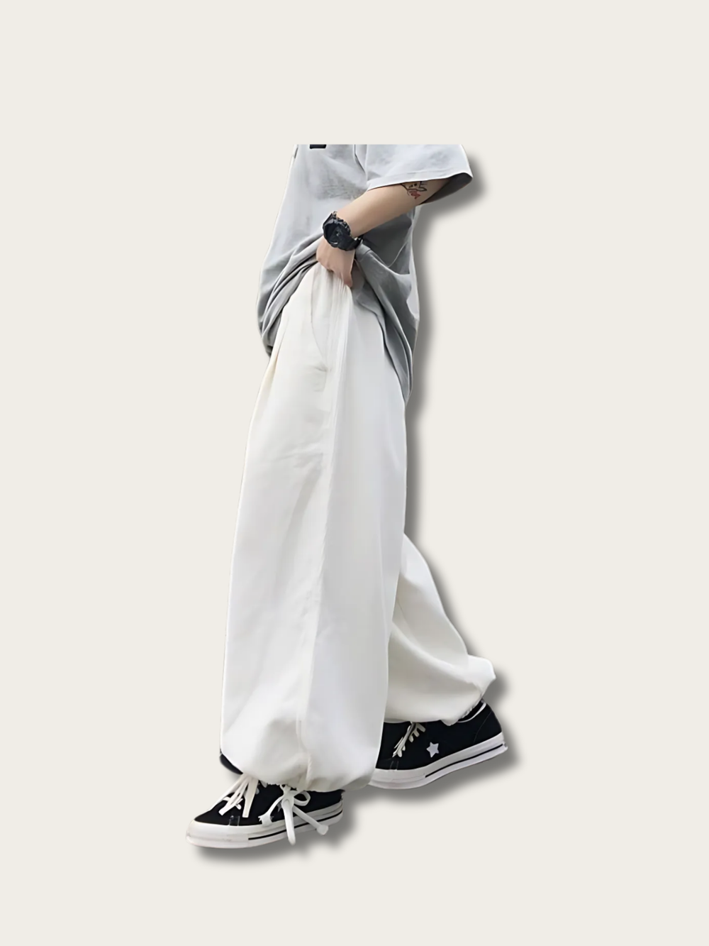 Pleated Waffle Lounge Pants - Medium