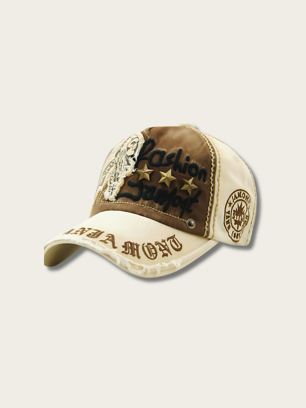 Fashion Star Japanese Denim Cap - Brown