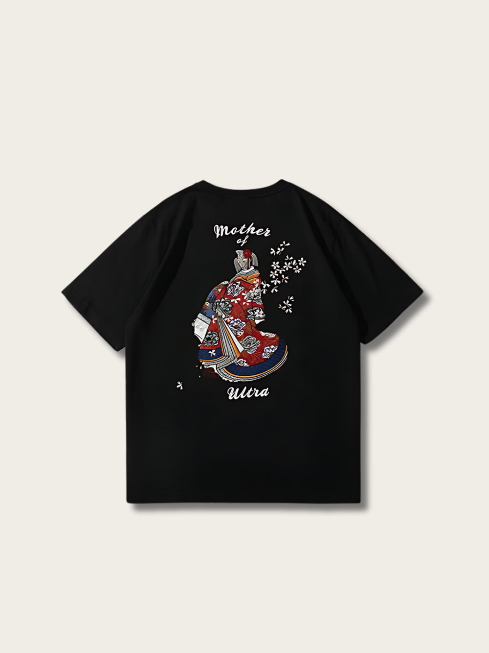 Embroidered Geisha Japanese T Shirt - Medium