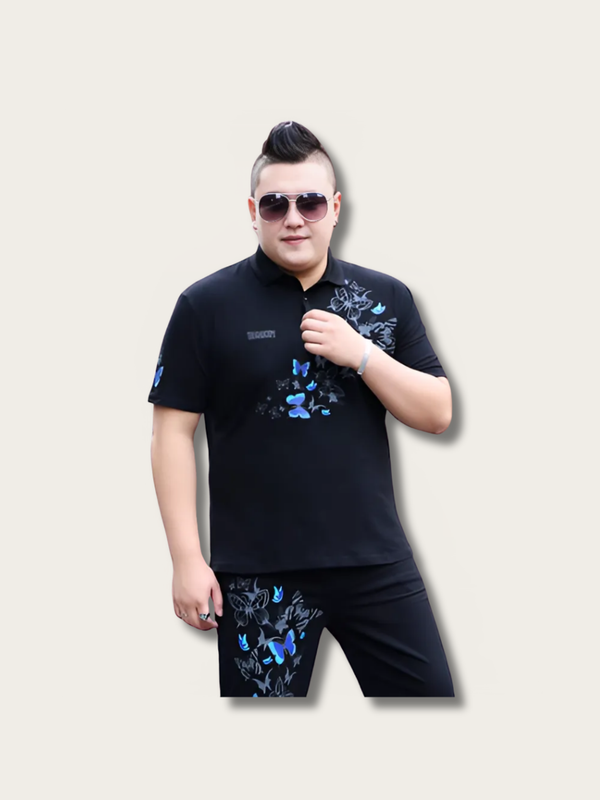 Butterfly Drift Japanese Polo Shirt - Medium
