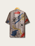 Cartoon Cat Retro Japanese T Shirt - Large