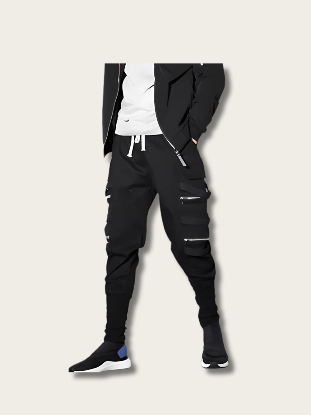 Techwear Tied Japanese Jogger Pants - Large