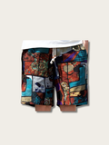 Vivid Patchwork Art Japanese Shorts - Medium
