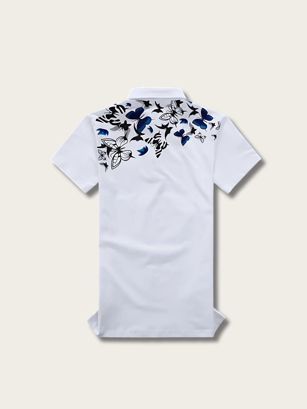 Butterfly Drift Japanese Polo Shirt - Large