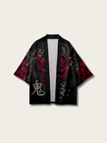 Demon Embrace Silk Japanese Kimono Cardigan - Large