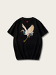 Golden Soar Crane Japanese T Shirt - Medium