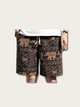 Vivid Patchwork Art Japanese Shorts - Medium