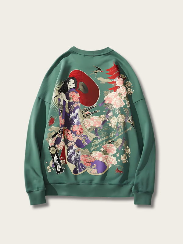 Eternal Serenity Geisha Japanese Sweatshirt - Medium