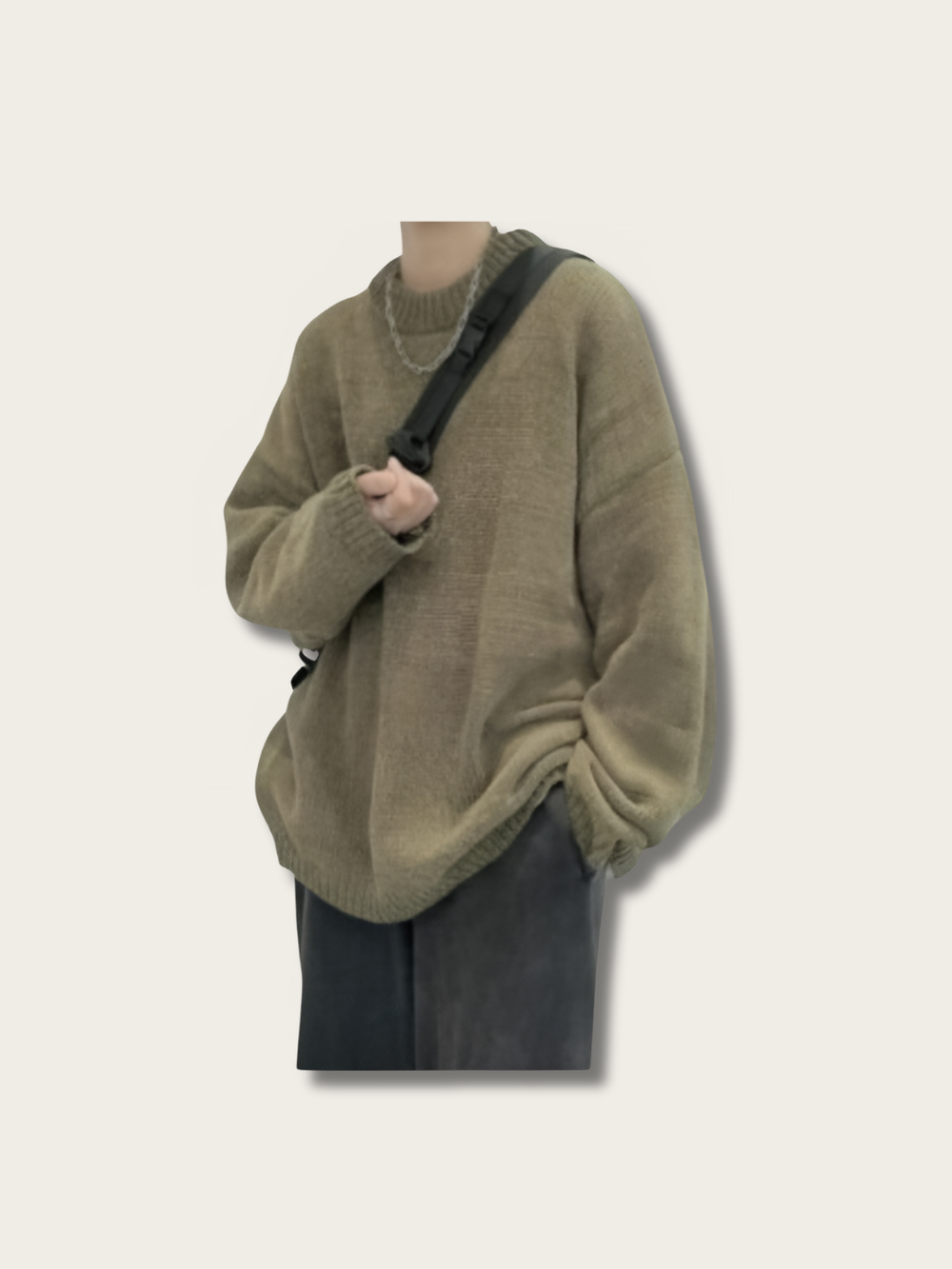 Classic Round Neck Japanese Sweater - Medium