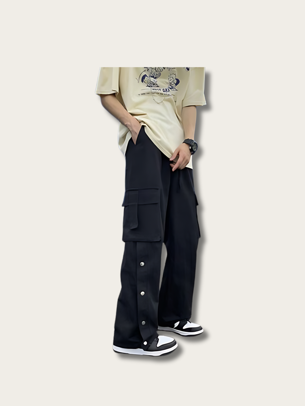 Snap Cargo Street Japanese Pants - Medium
