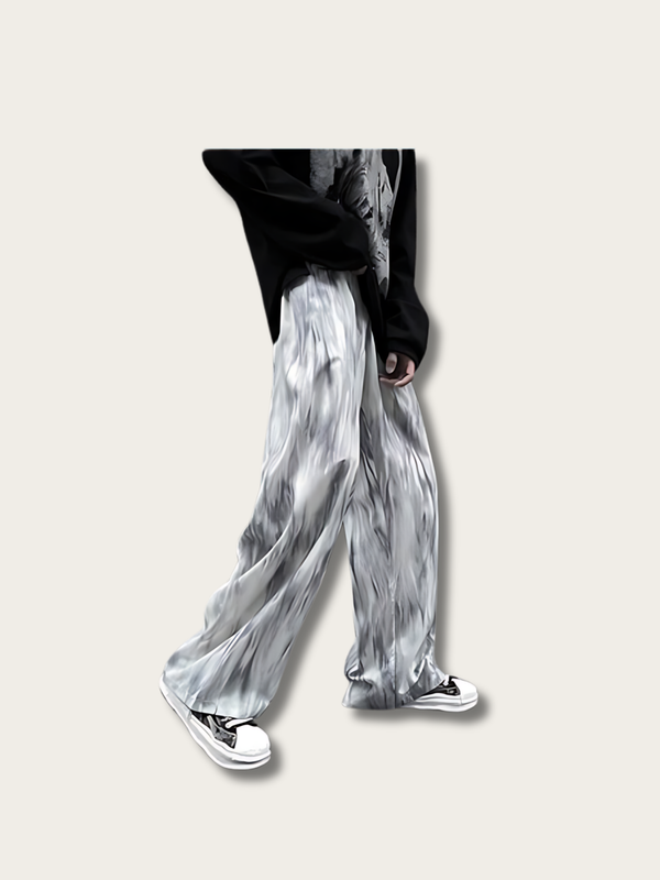 Monochrome Wave Japanese Pants - Medium