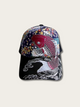 Koi Flow Embroidered Japanese Cap - Black