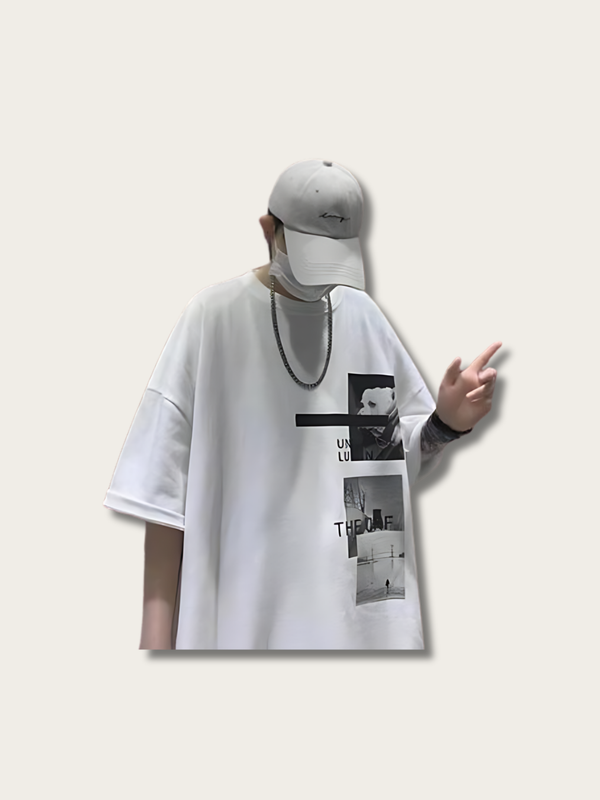 Vintage Printed Japanese Streetwear T Shirt - Small