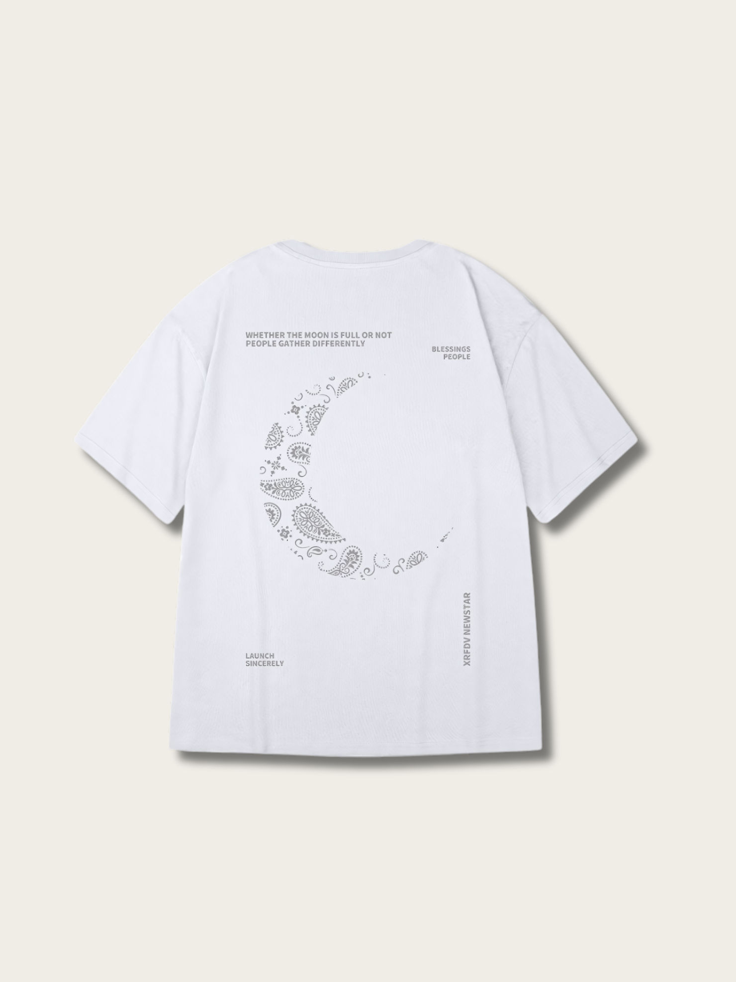 Moon Printed Japanese T Shirt - Medium