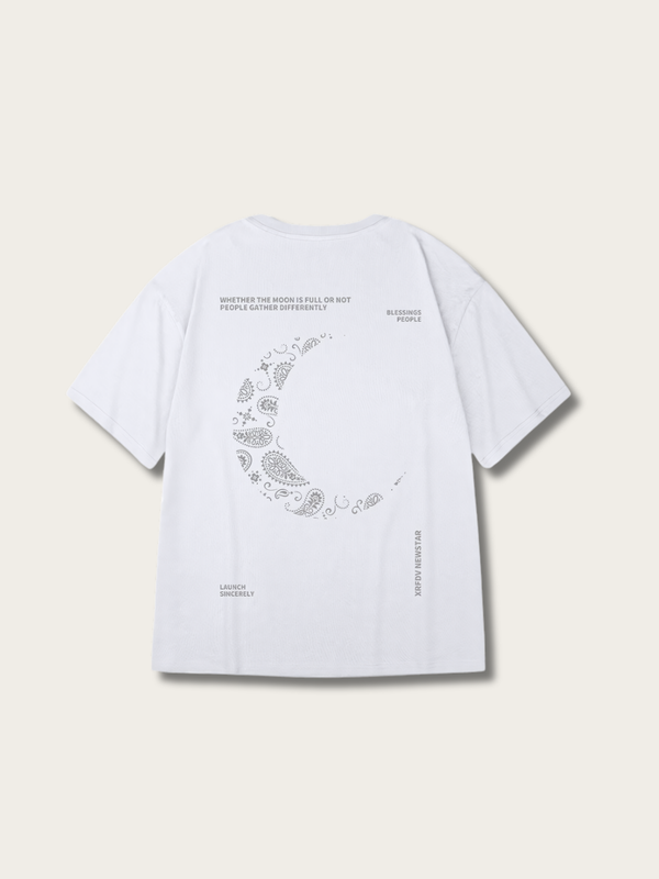 Moon Printed Japanese T Shirt - Medium