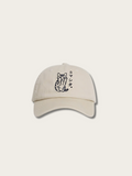 Embroidered Neko Japanese Baseball Cap - Beige