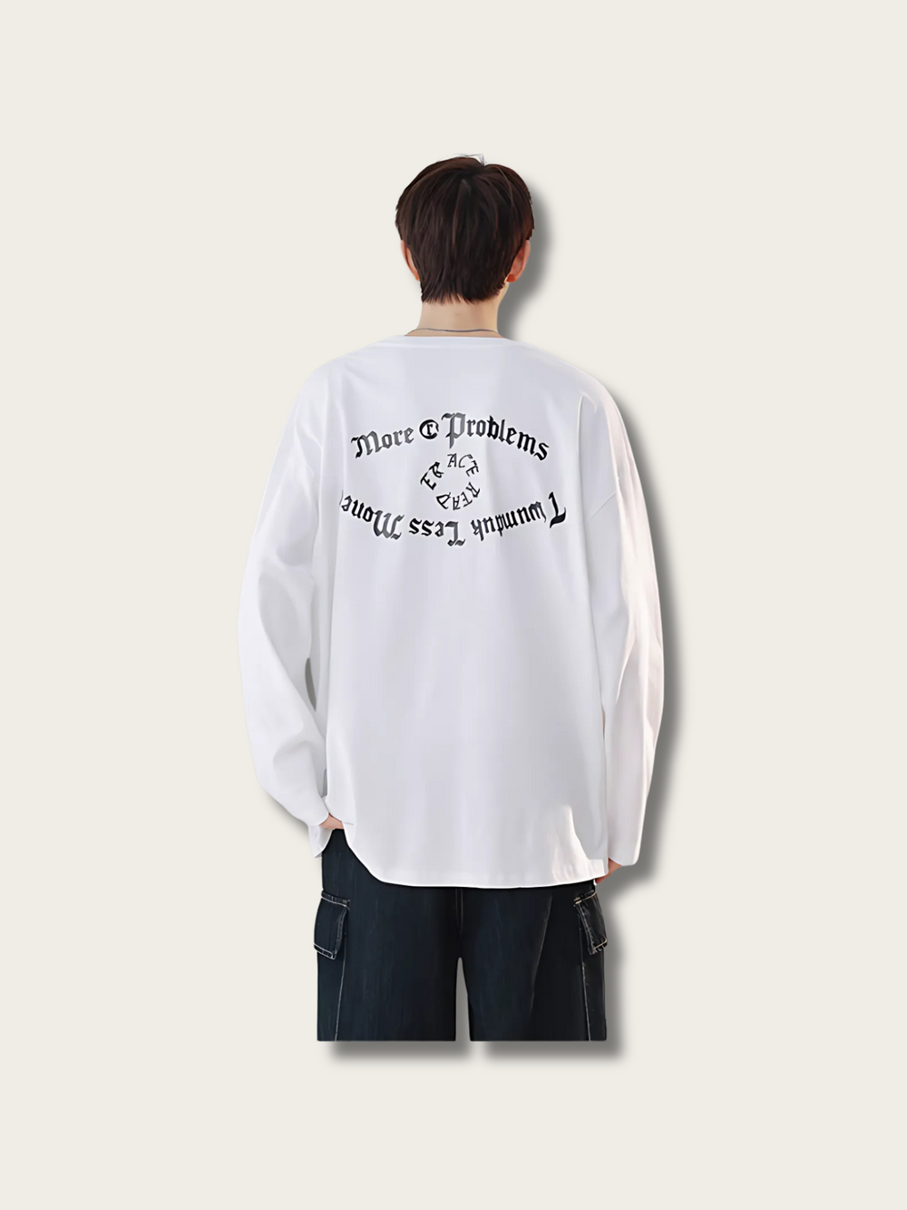 Modern Dark Script Japanese Sweater - Medium