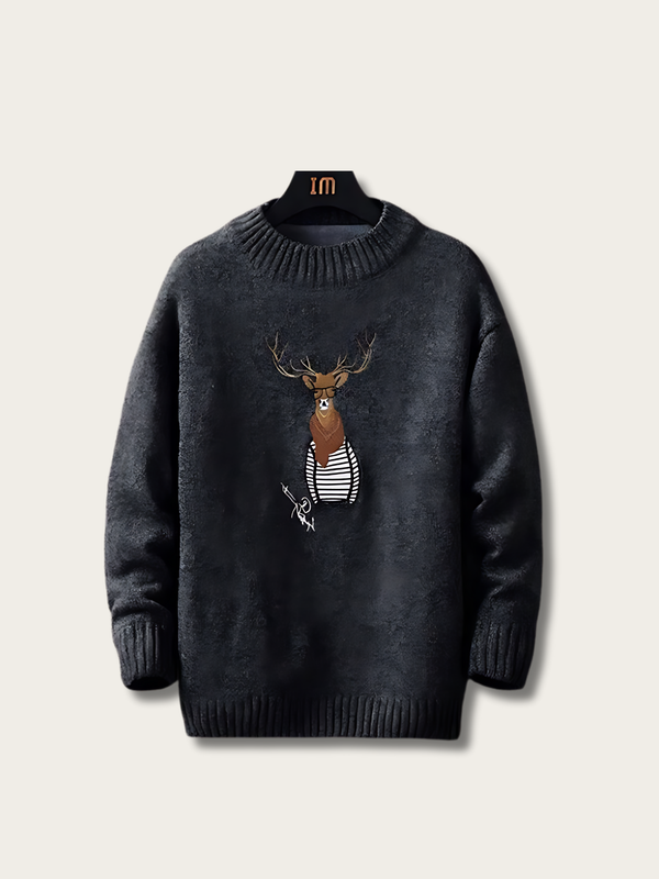 Cozy Deer Knitted Japanese Sweater - Small