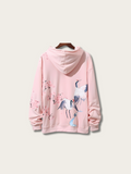 Crane Blossom Japanese Hoodie - Small