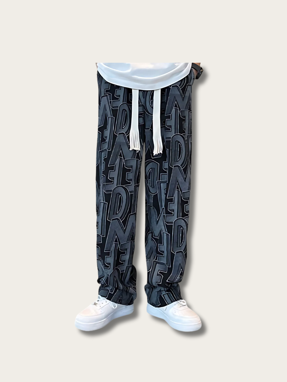 Abstract Edge Lettered Japanese Style Pants - Small