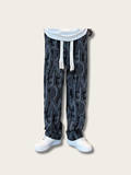 Abstract Edge Lettered Japanese Style Pants - Small