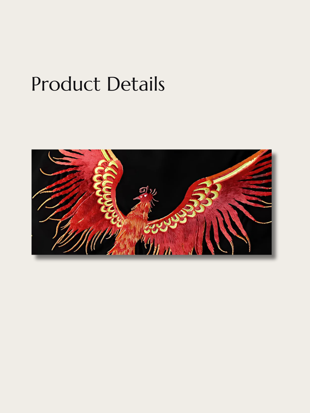 Phoenix Blaze Embroidered Japanese T Shirt - Large