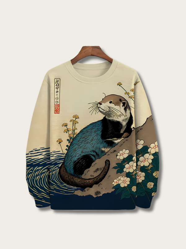 Tranquil Otter Japanese Sweatshirt - S