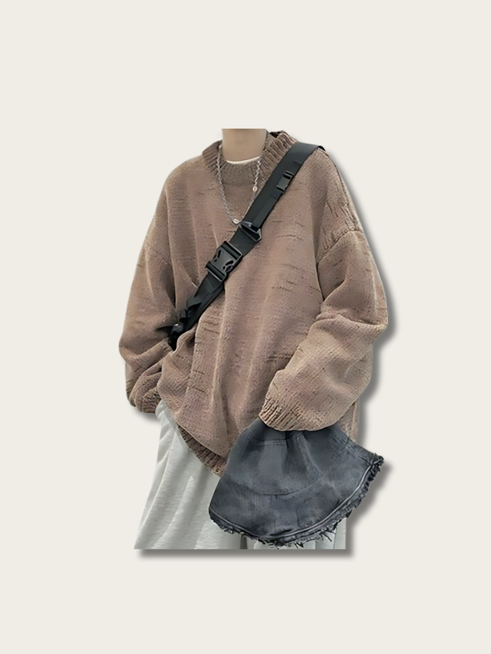 Classic Round Neck Japanese Sweater - Medium