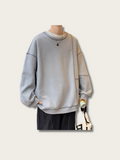 Monochrome Edge Asymmetric Japanese Sweater - Medium