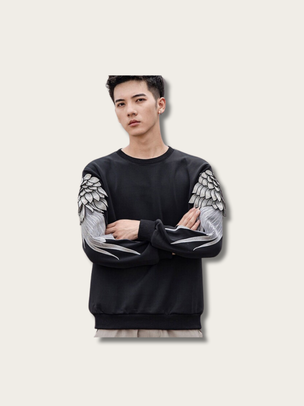 Wing Embroidered Japanese Sweatshirt - Small