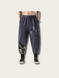 Dragon Flow Patchwork Japanese Jogger Pants - Medium