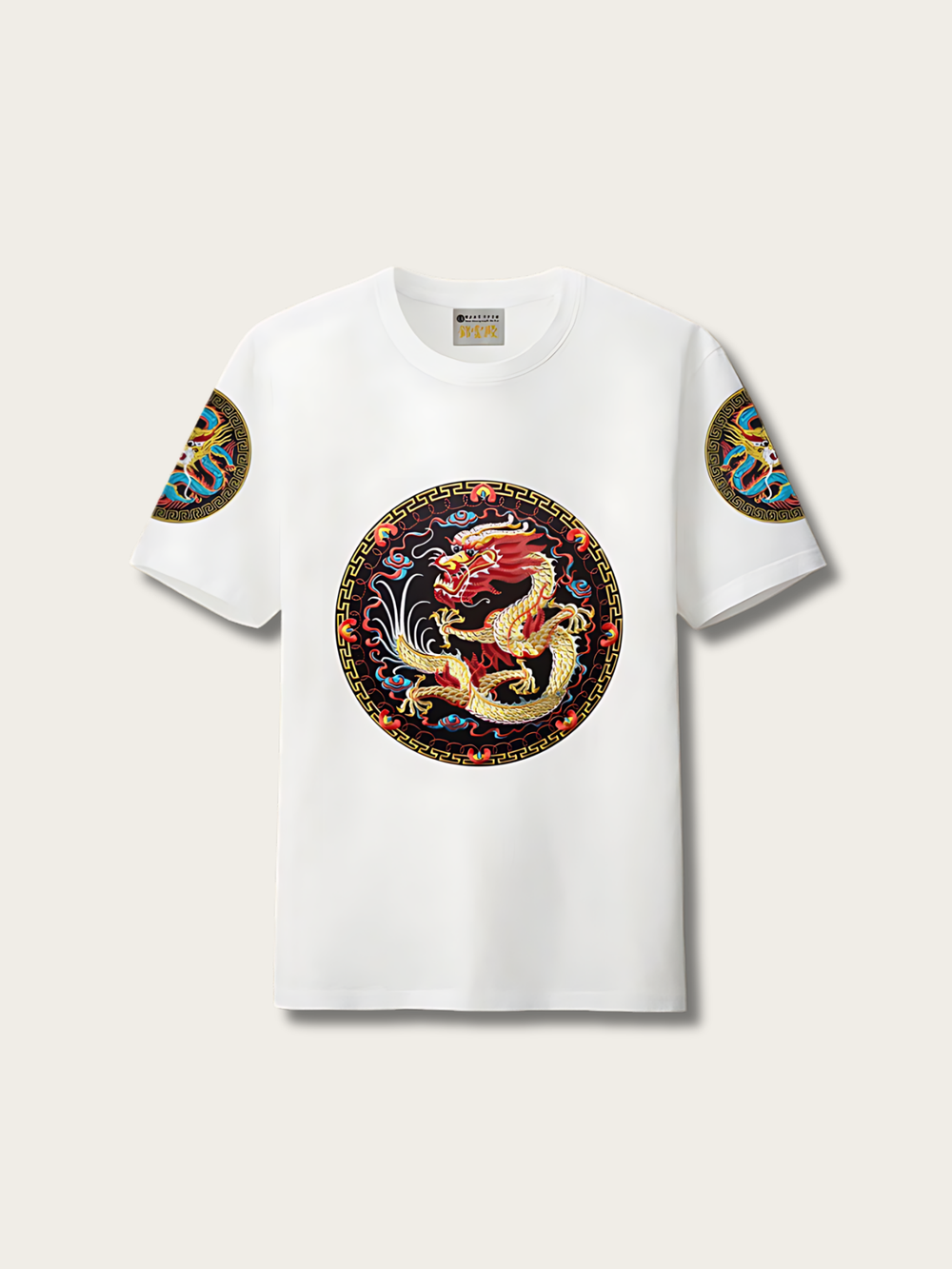 Dragon Majesty Embroidered Japanese T Shirt - Small