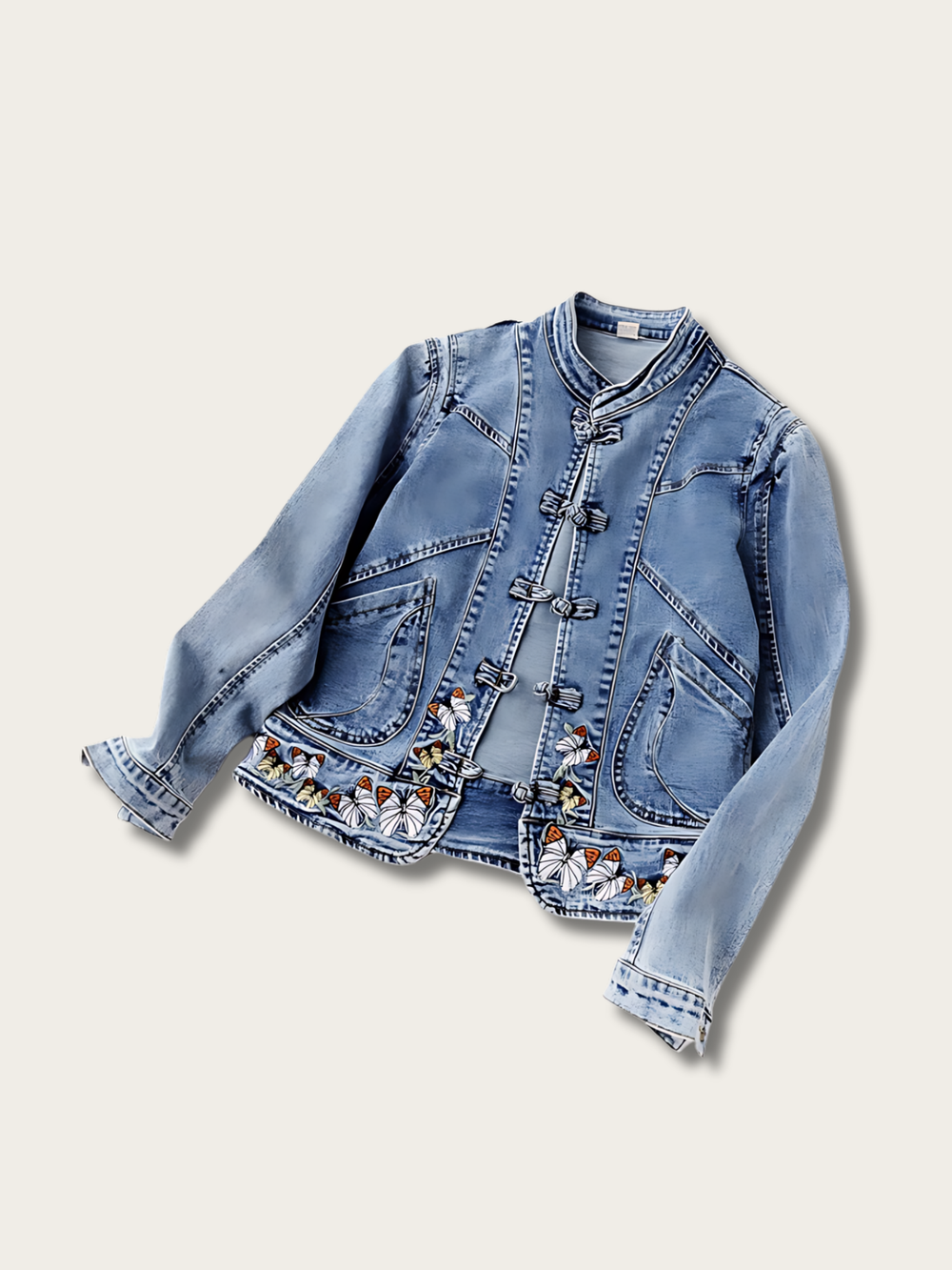 Embroidered Floral Harmony Japanese Jacket - Large