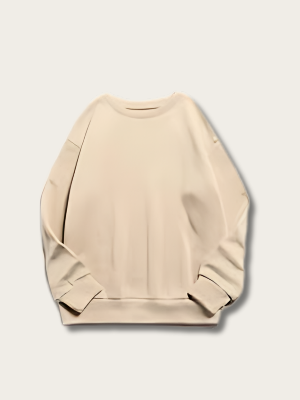 Creamy Comfort Japanese Sweatshirt - Light Brown