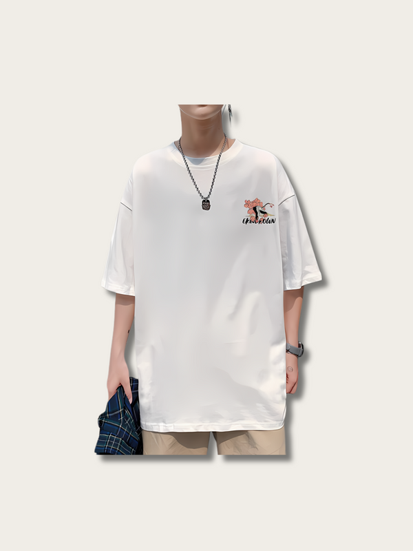 Letter Crane Japanese T Shirt - Medium
