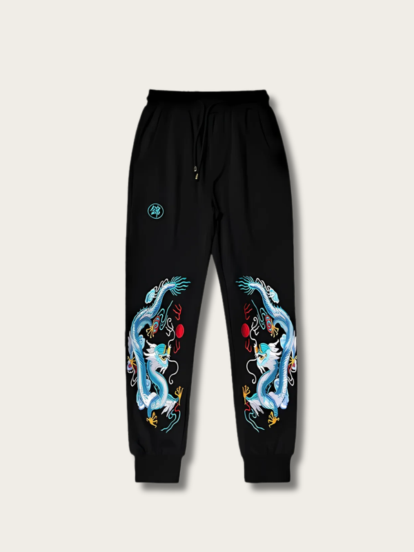 Azure Flame Dragon Japanese Pants - Medium