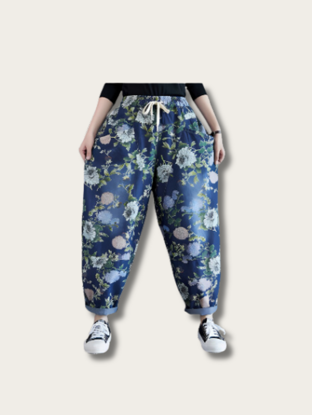 Floral Drift Japanese Pants - Medium