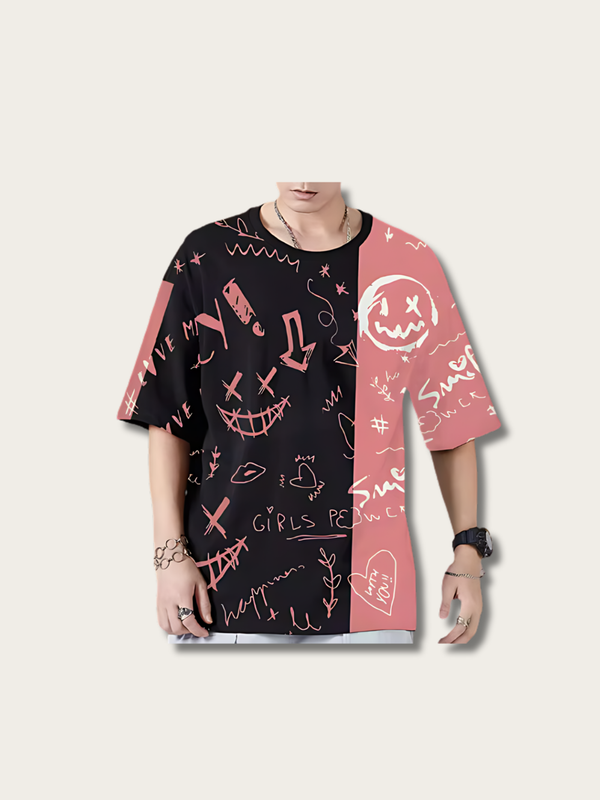 Smiley Doodle Japanese T Shirt - Small