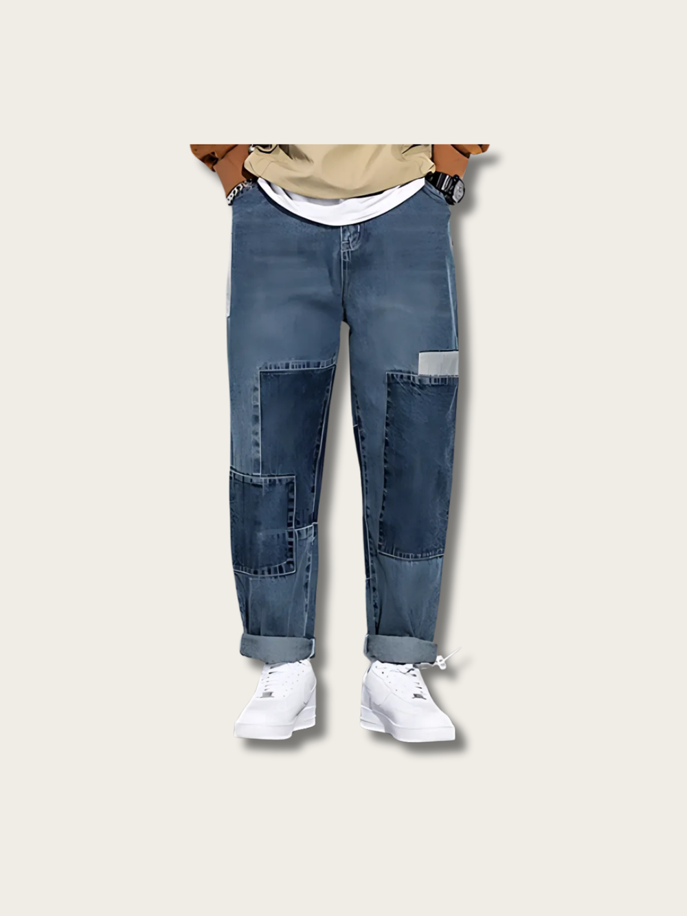 Patchwork Drift Denim Japanese Pants - Large