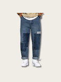 Patchwork Drift Denim Japanese Pants - Large