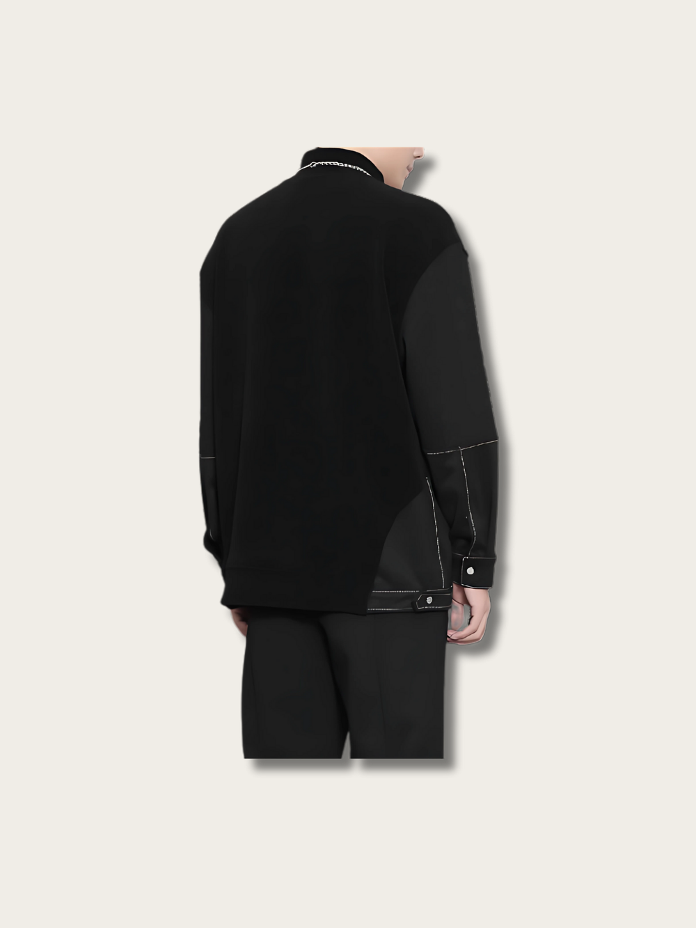 Noir Fusion Asymmetric Japanese Sweatshirt - XL