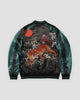 Black and green sukajan with a tiger, bamboo and Mount Fuji embroidered across the back