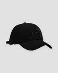 Black bear outline embroidered baseball cap, three-quarter view