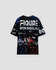 Black graffiti T-shirt, back view with FIGURE BOOM SHAKALAKA lettering