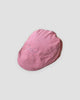 Pink flat cap with a fine pale pink bow embroidered on the crown