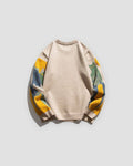 Beige cat and moon sweater, back view