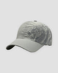 Light gray baseball cap with a gray dragon print