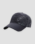 Navy baseball cap with a gray dragon print