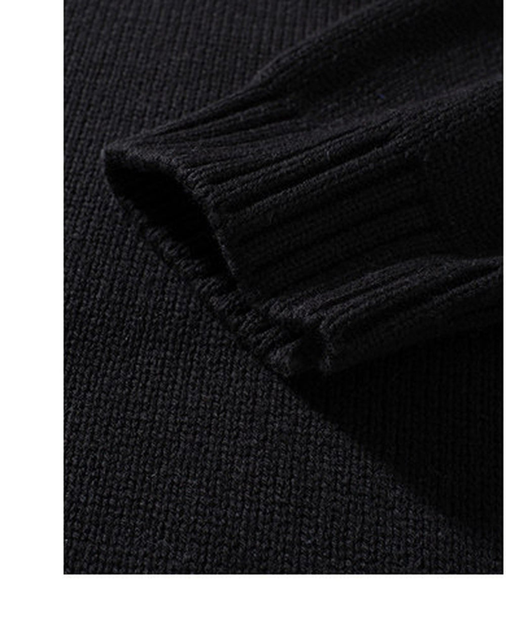 Close-up of the ribbed cuff and hem